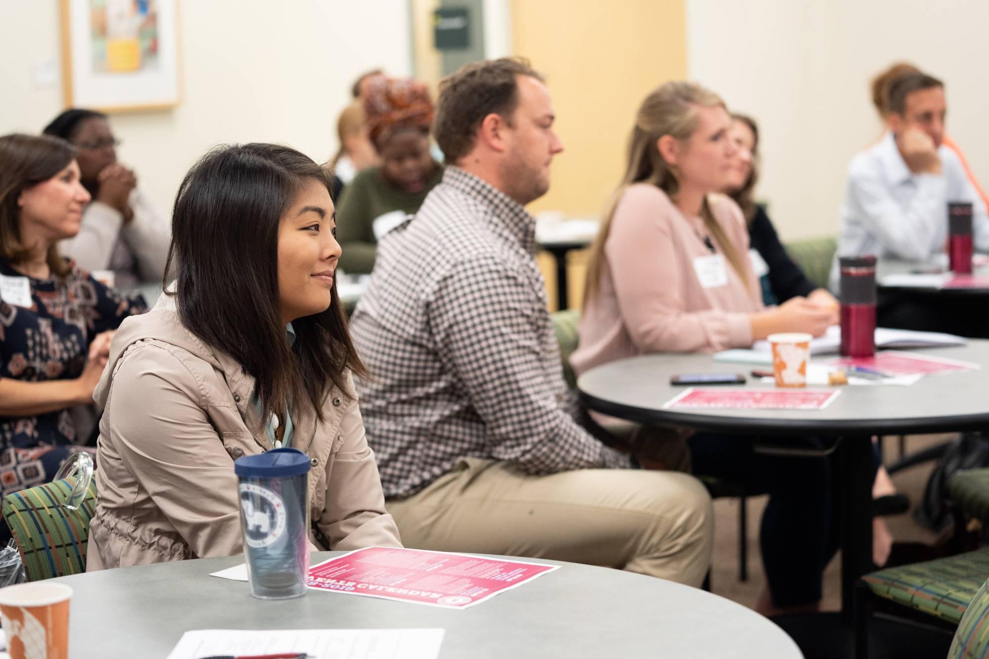 Attendees listen to topic ideas.